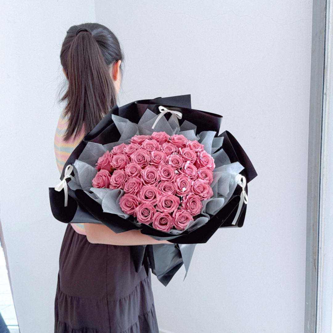 Soap Flower Bouquet | Moonlit Desire (33 Rose) - Plum