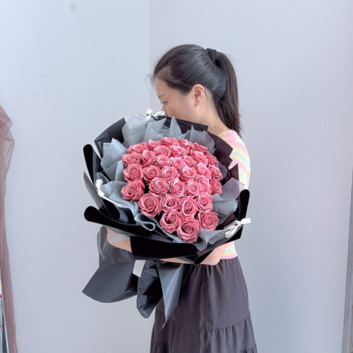 Soap Flower Bouquet | Moonlit Desire (33 Rose) - Nude Pink 