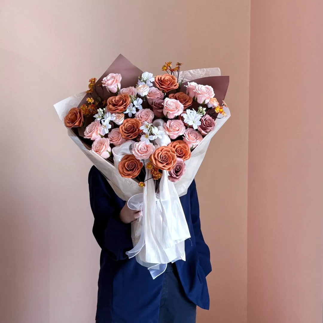 VD 26 | Soap Flower Bouquet Just Enough Love 刚刚好的爱 (Orange)