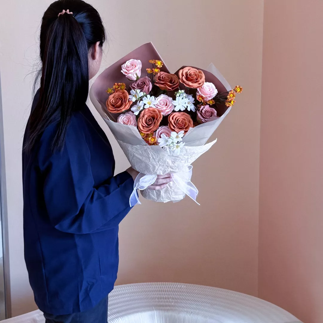 VD 26 | Soap Flower Bouquet Just Enough Love 刚刚好的爱 (Orange)