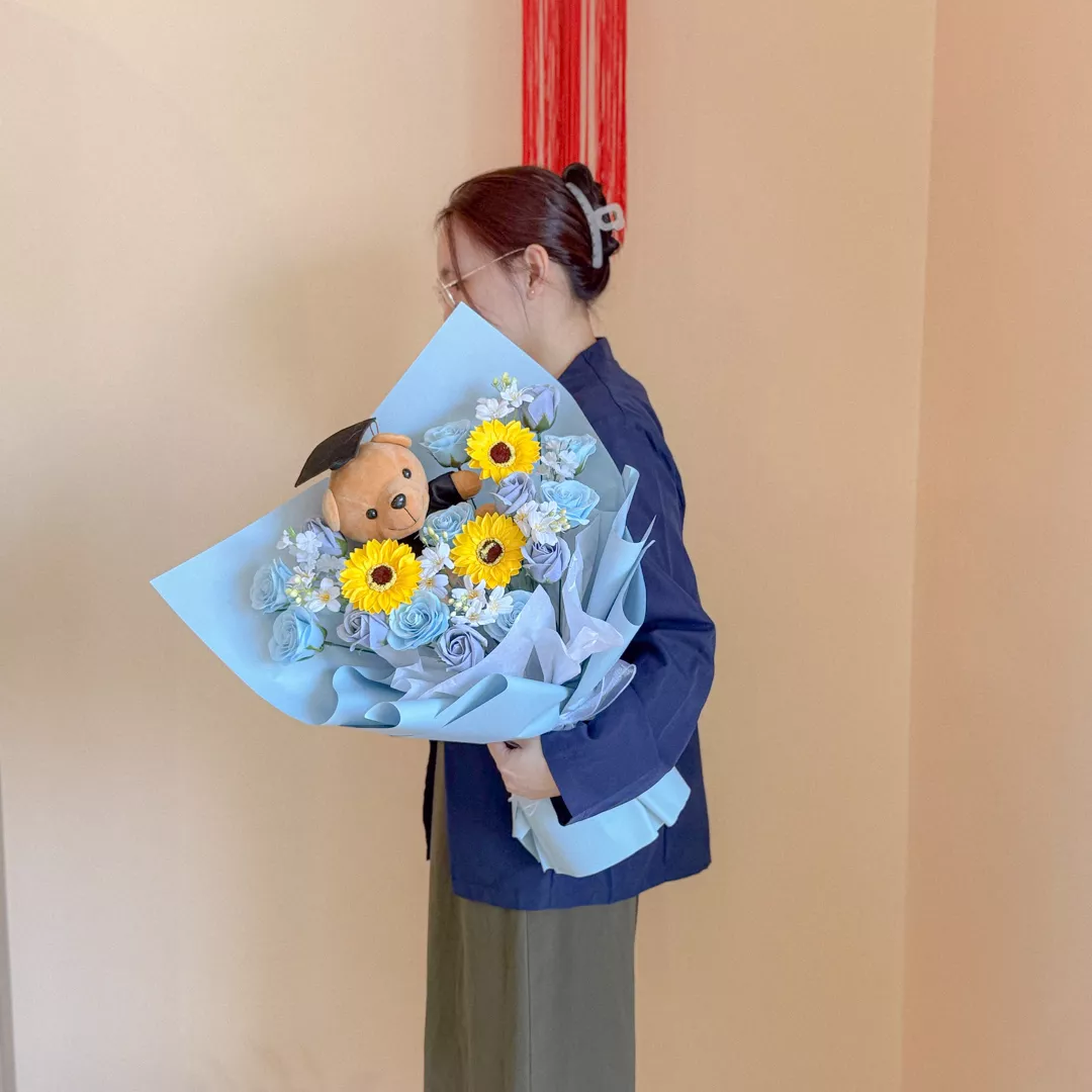 Soap Flower Bouquet | Azure Bliss