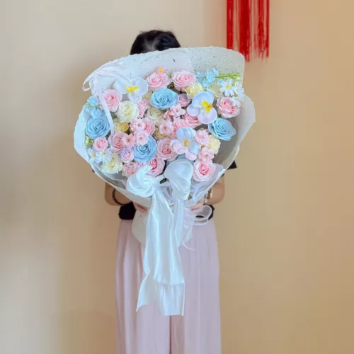 Soap Flower Bouquet | Sugar Cotton