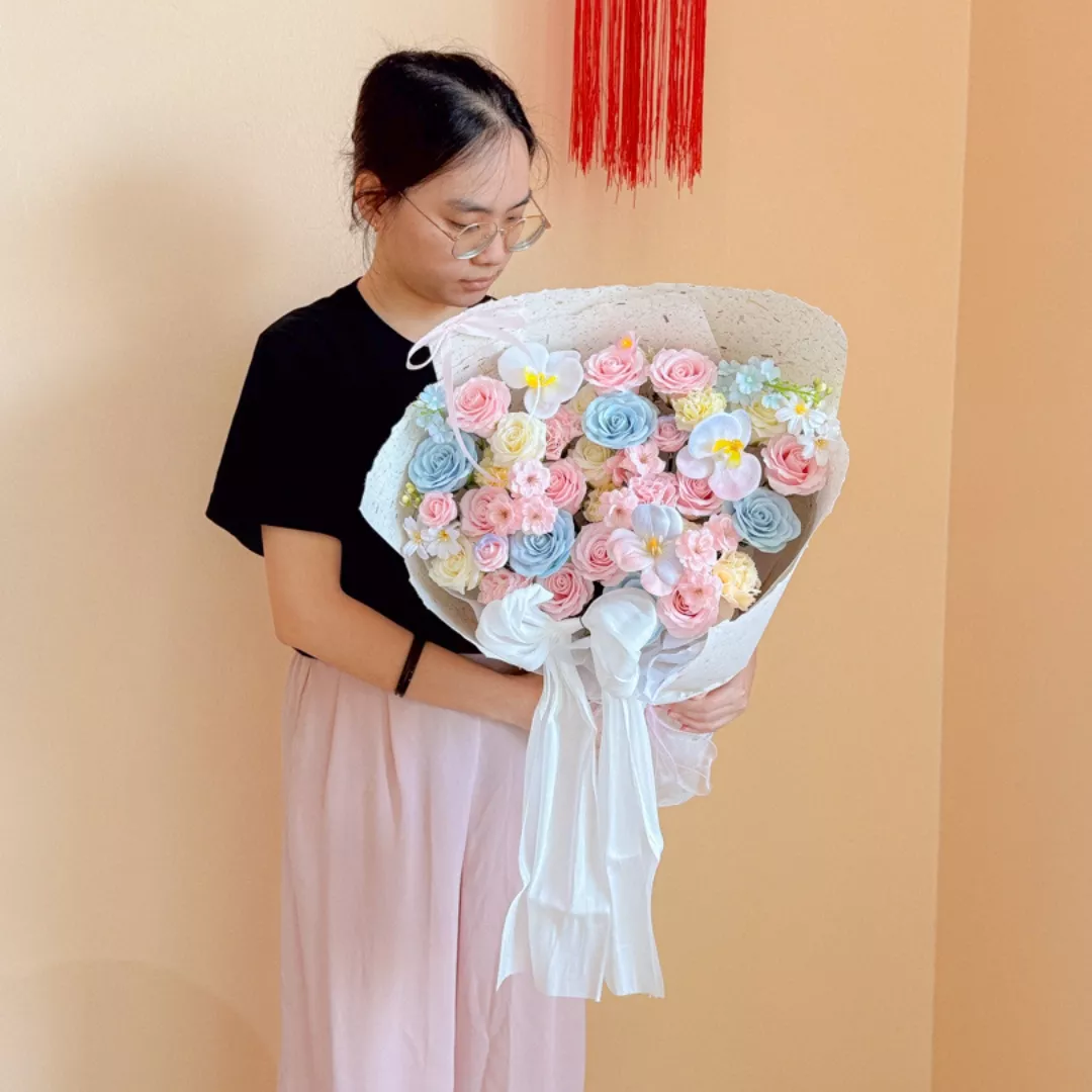 Soap Flower Bouquet | Sugar Cotton