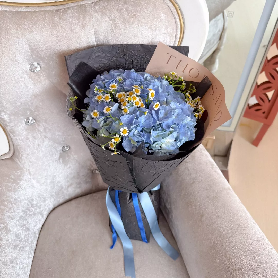 Fresh Flower Bouquet | Blue Hydrangea