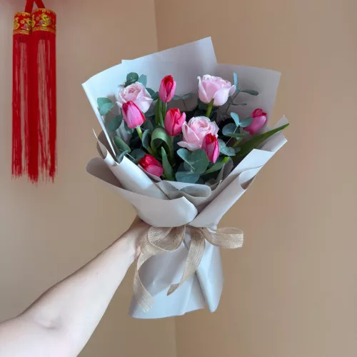 Fresh Flower Bouquet | Rose with Holland Tulip