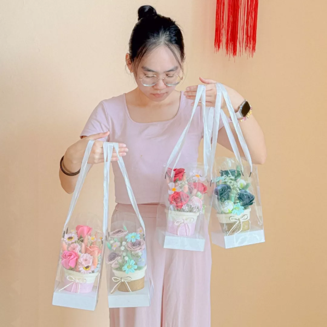 Soap Flower Basket | Little Garden (Random Color)