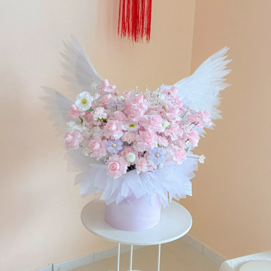 QiXi 26 | Soap Flower Bouquet | Crowned Pink Princess