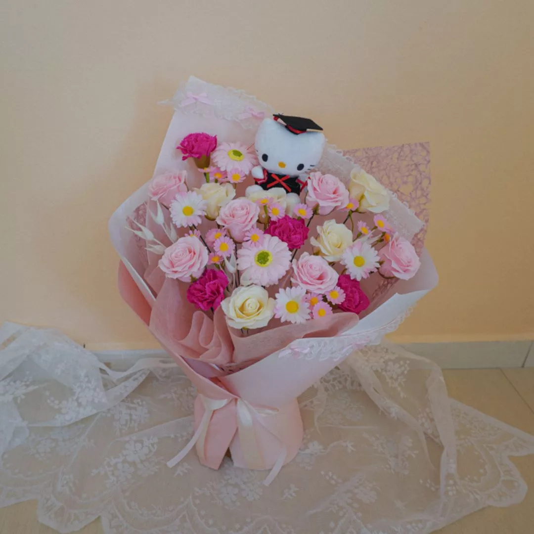 Soap Flower Bouquet | Sweet Kitty