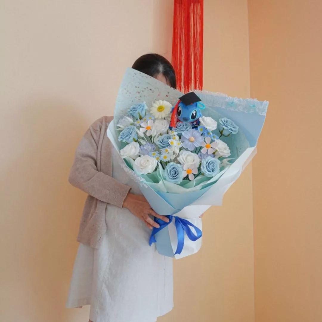 Soap Flower Bouquet | Blue Victory