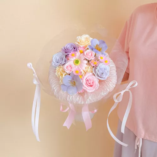 Soap Flower Bouquet | Cotton Candy