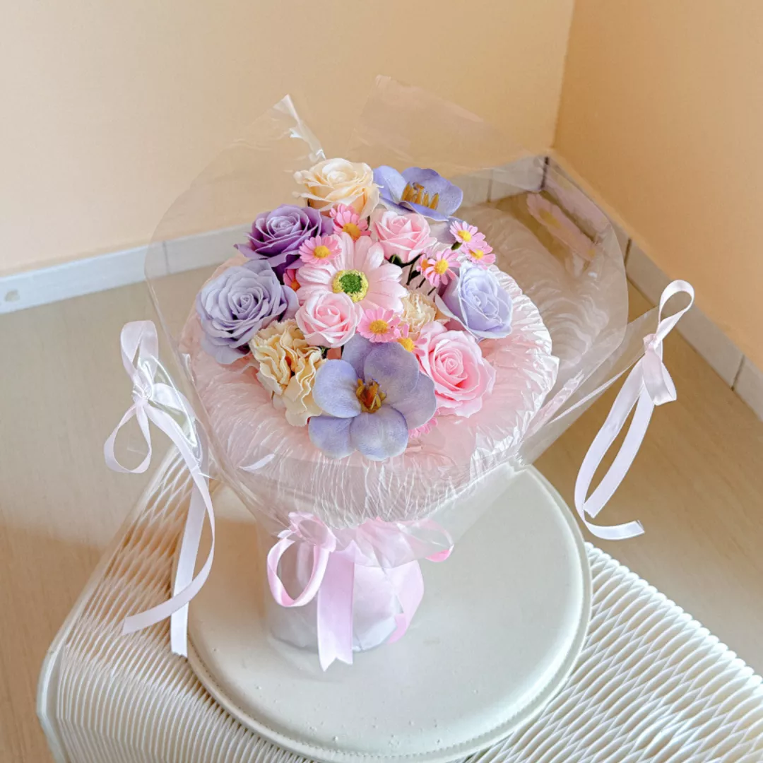 Soap Flower Bouquet | Cotton Candy