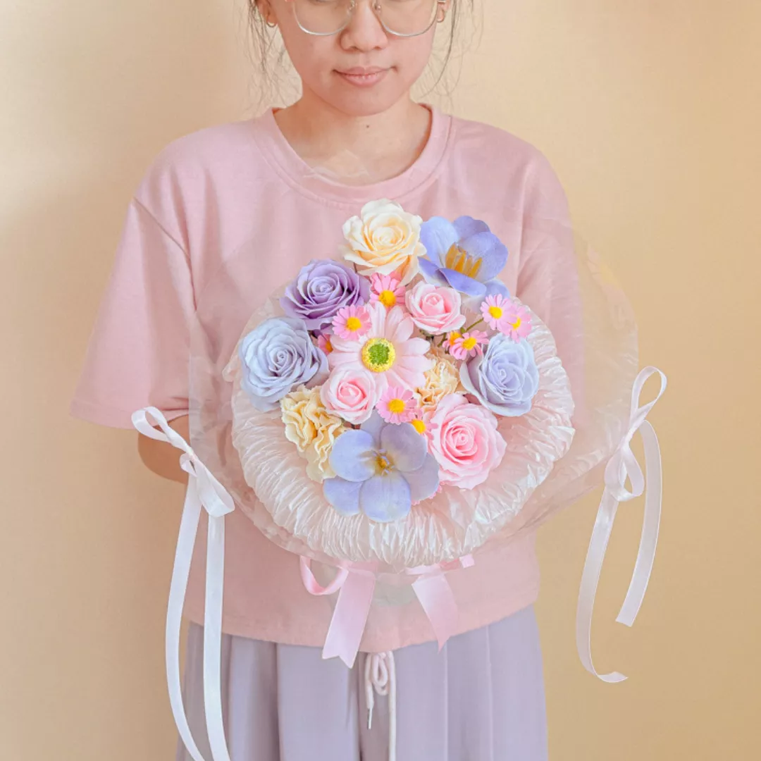 Soap Flower Bouquet | Cotton Candy