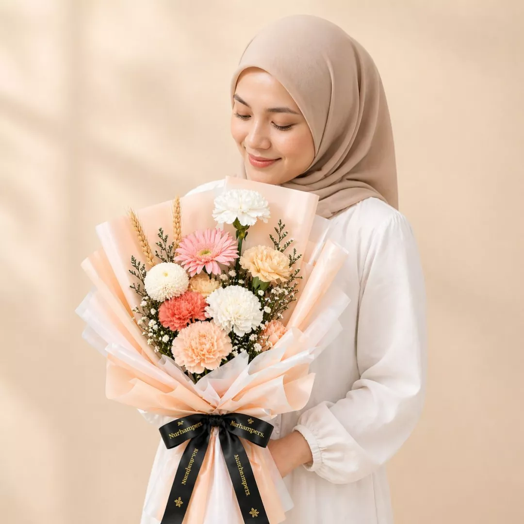 (2026 MOTHER' DAY SPECIAL) Nurhampers Elegant Pastel Carnation Bouquet
