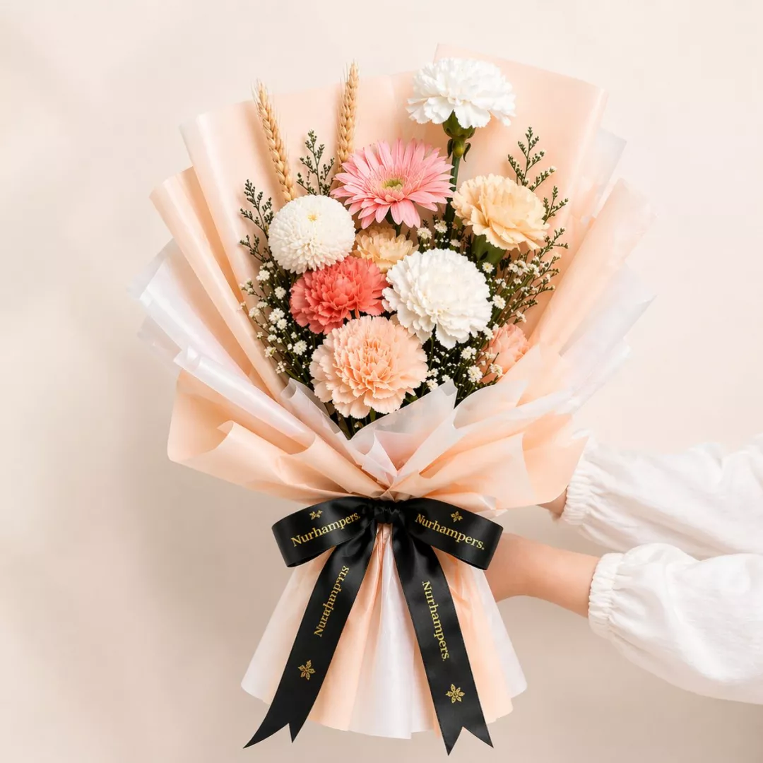 (2026 MOTHER' DAY SPECIAL) Nurhampers Elegant Pastel Carnation Bouquet