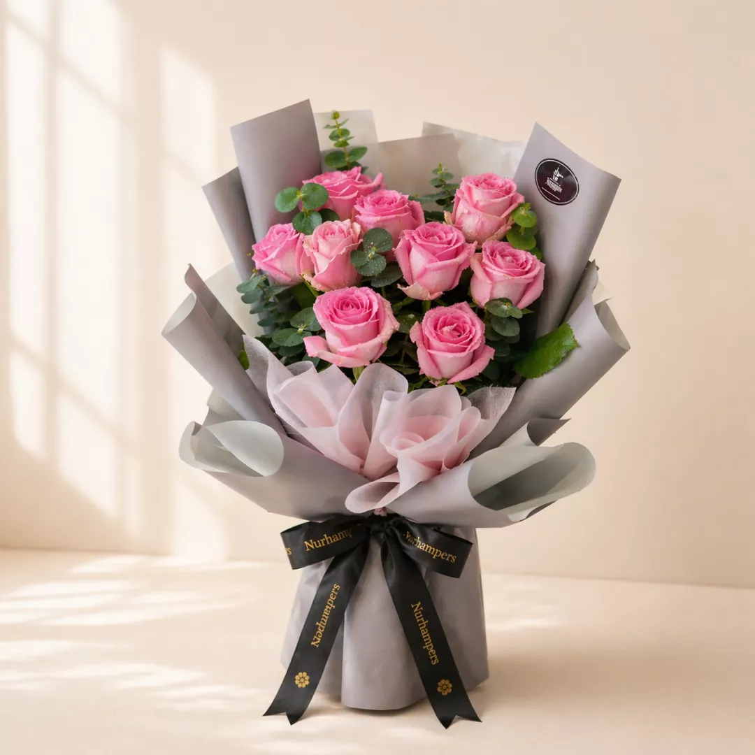 (2026 MOTHER' DAY SPECIAL) Nurhampers Pink Seduction Rose Bouquet