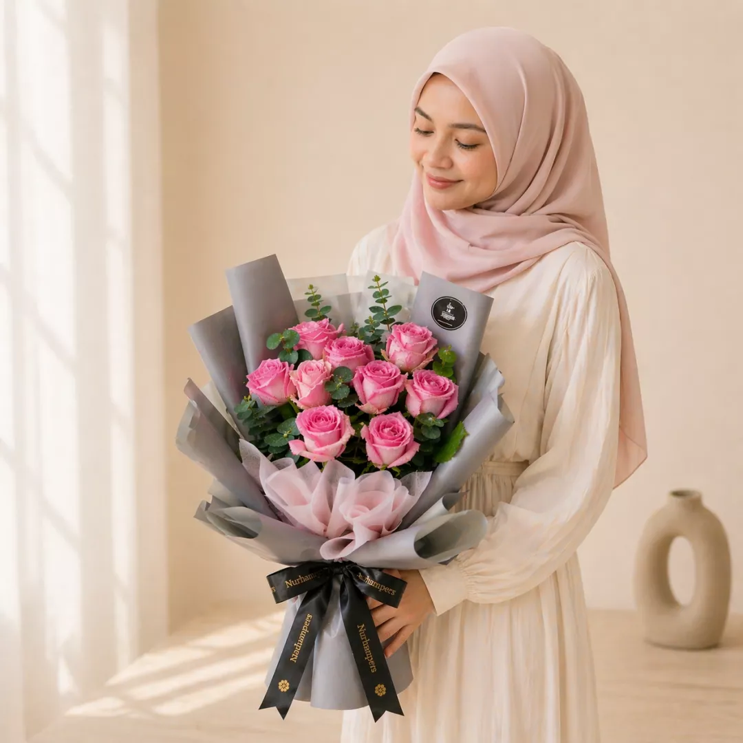 (2026 MOTHER' DAY SPECIAL) Nurhampers Pink Seduction Rose Bouquet