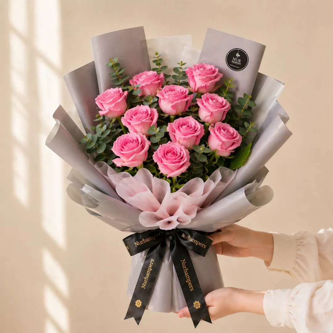 (2026 MOTHER' DAY SPECIAL) Nurhampers Pink Seduction Rose Bouquet