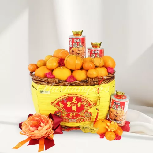 Mandarin & Abalone Prosperity Gift Basket (28 pcs)