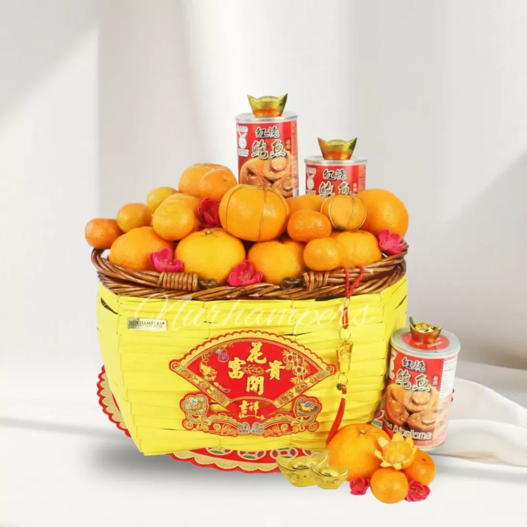 Mandarin & Abalone Prosperity Gift Basket (28 pcs)