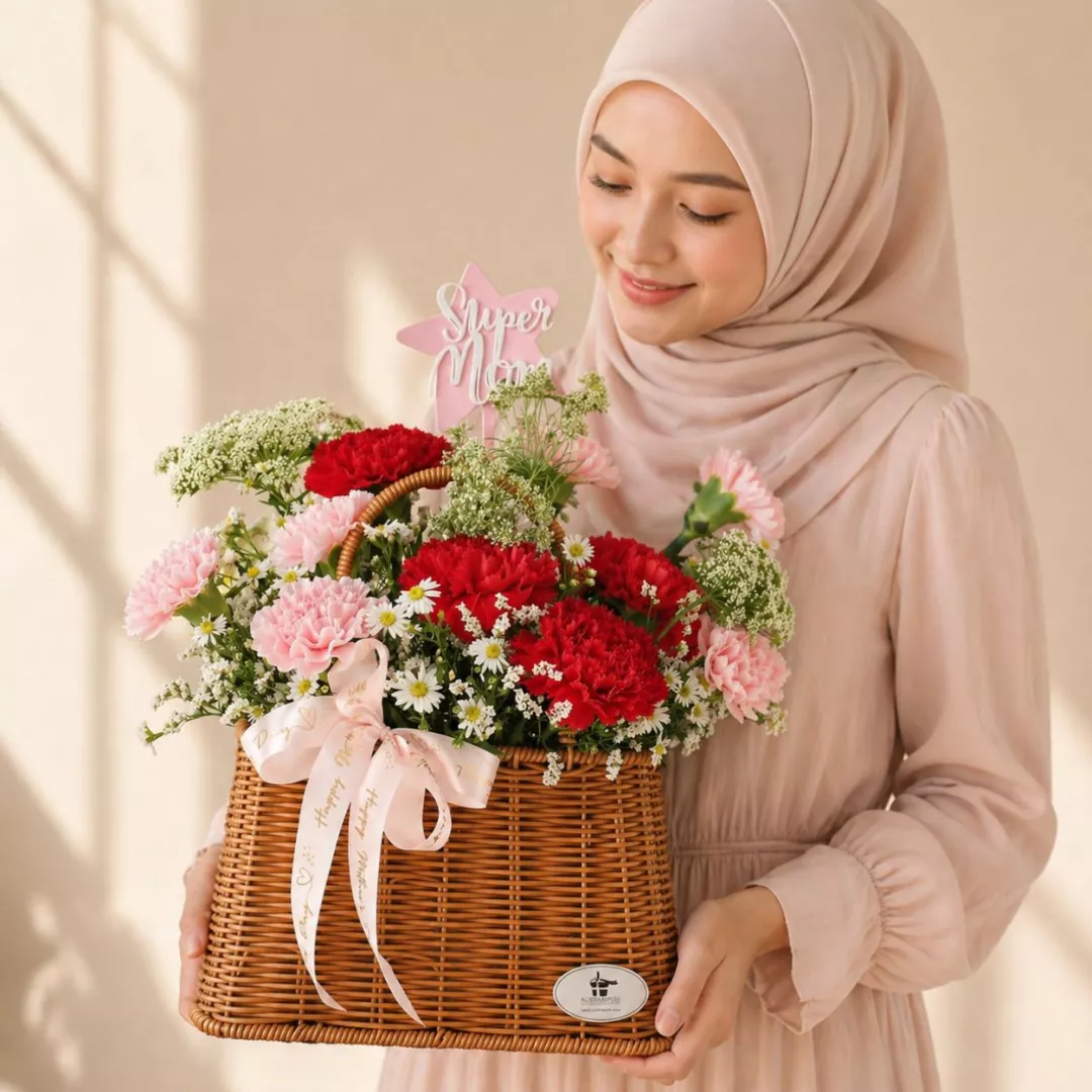 Nurhampers Lunara Carnation Flower Basket