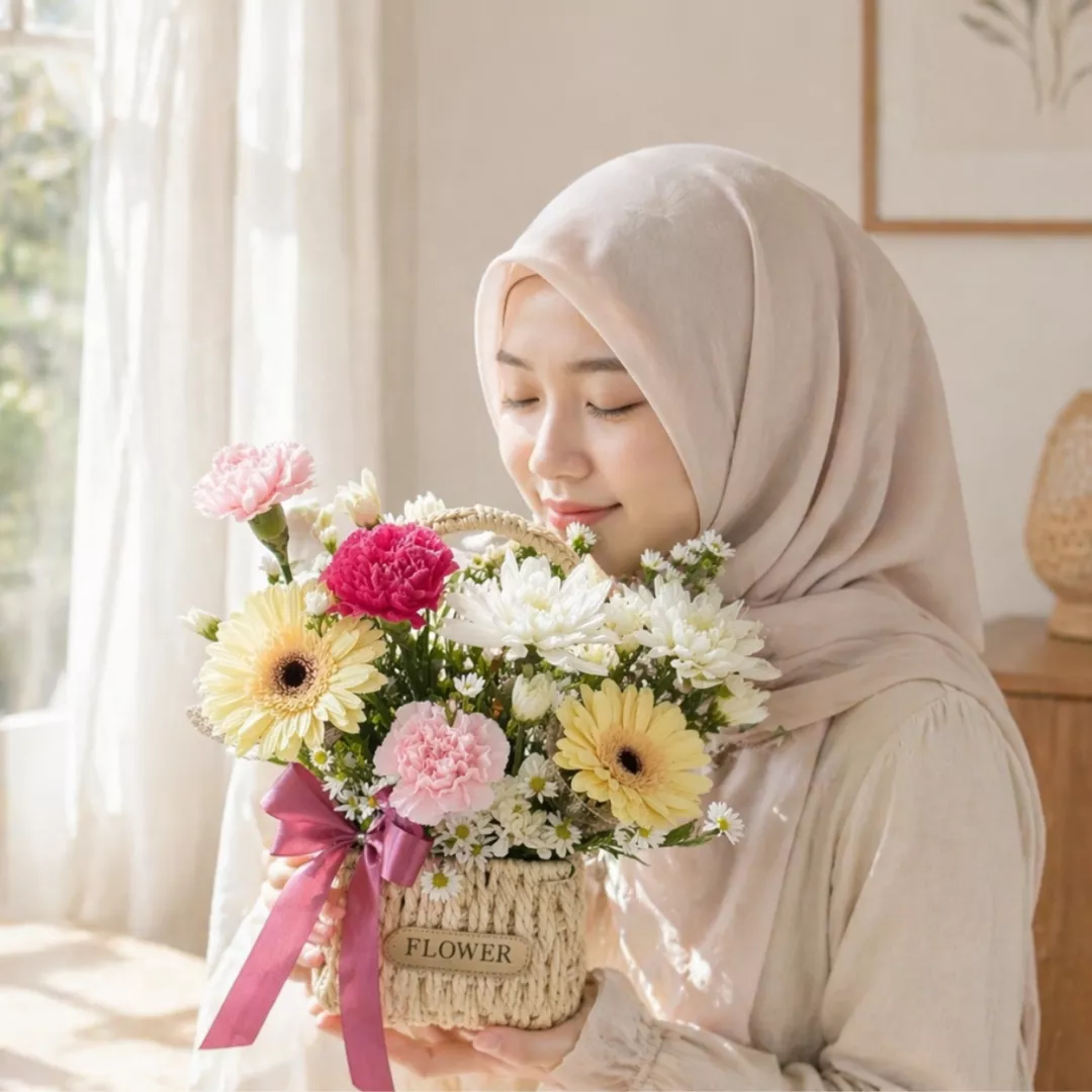 (2026 MOTHER'S DAY SPECIAL) Nurhampers Sweet Bloom Flower Basket