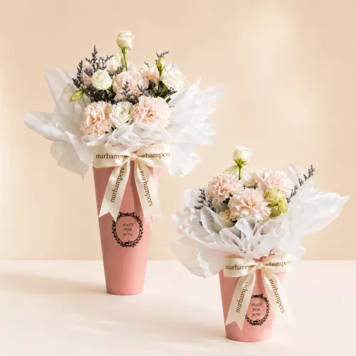 (2026 MOTHER'S DAY SPECIAL) Nurhampers Blush Carnation Flower Box