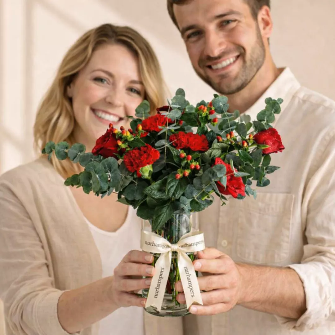 (2026 MOTHER'S DAY SPECIAL) Nurhampers Crimson Bloom Flower Vase