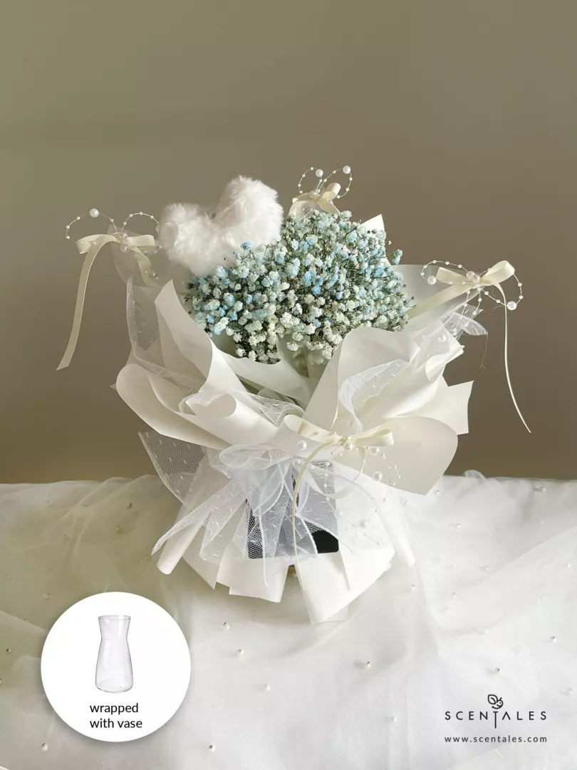 (2026 Valentine’s Day Special) Scentales Floating Heart Flower Bouquet with Vase