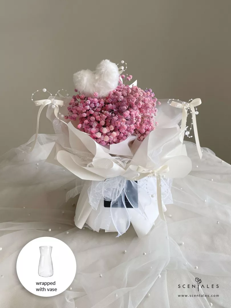 (2026 Valentine’s Day Special) Scentales Floating Heart Flower Bouquet with Vase