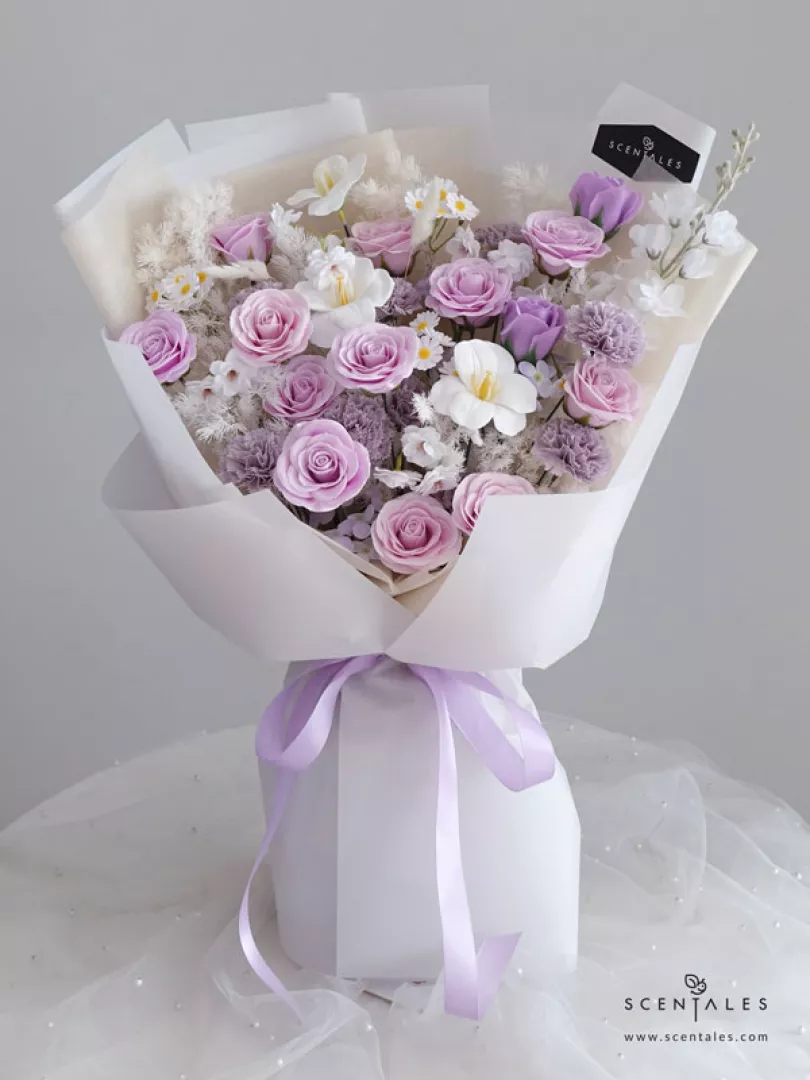 (2026 Valentine’s Day Special) Scentales Floral Sonnet Soap Flower Bouquet