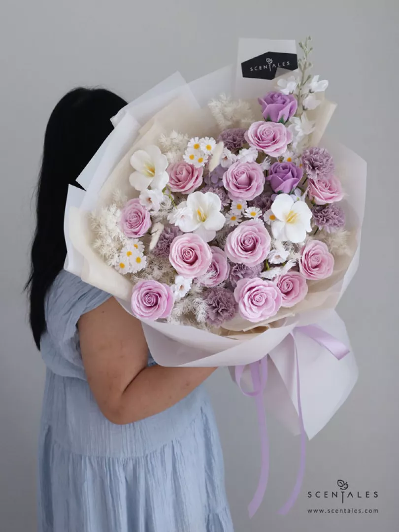 (2026 Valentine’s Day Special) Scentales Floral Sonnet Soap Flower Bouquet