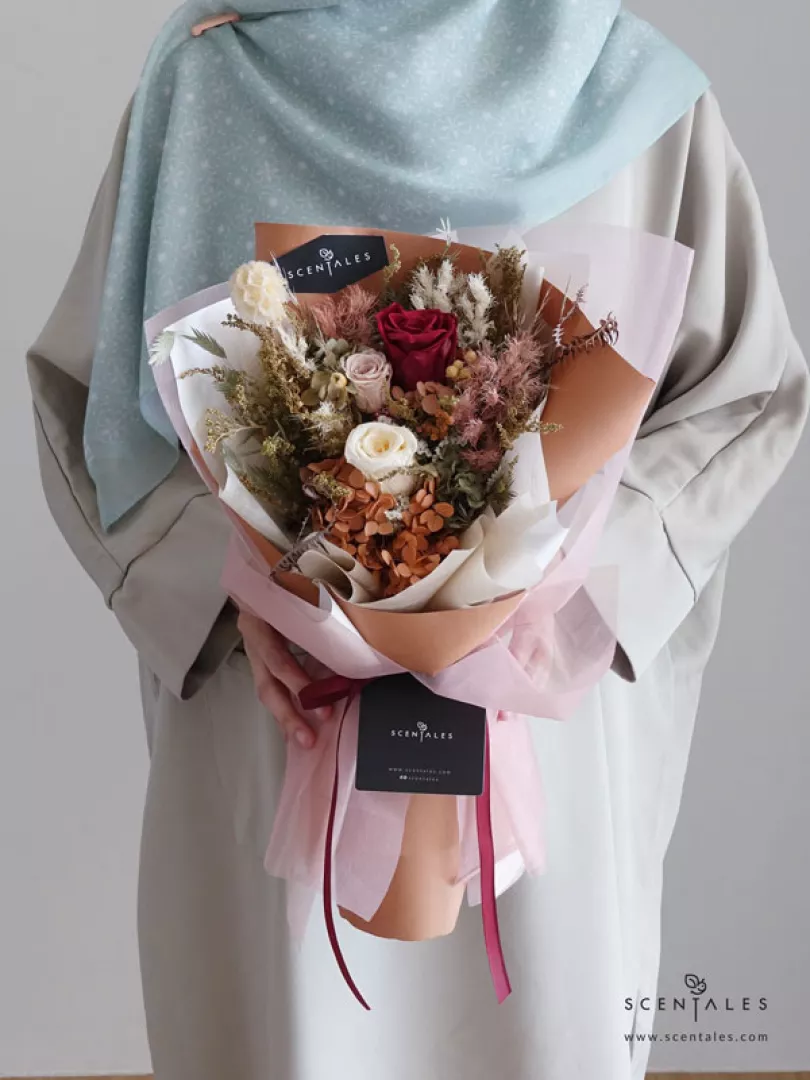 (2026 Mother’s Day Special) Scentales Mirren Preserved & Dried Flower Bouquet