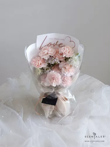 (2026 Mother’s Day Special) Scentales Paper Heart Flower Bouquet (Peach Blush)