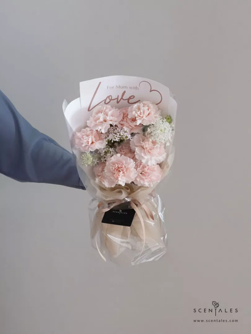 (2026 Mother’s Day Special) Scentales Paper Heart Flower Bouquet (Peach Blush)