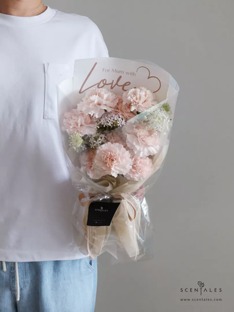 (2026 Mother’s Day Special) Scentales Paper Heart Flower Bouquet (Peach Blush)