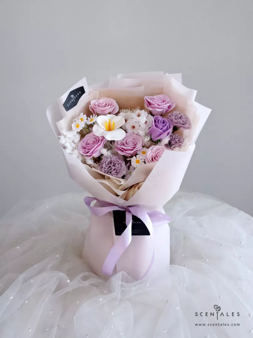 (2026 Valentine’s Day Special) Scentales Floral Sonnet Soap Flower Bouquet