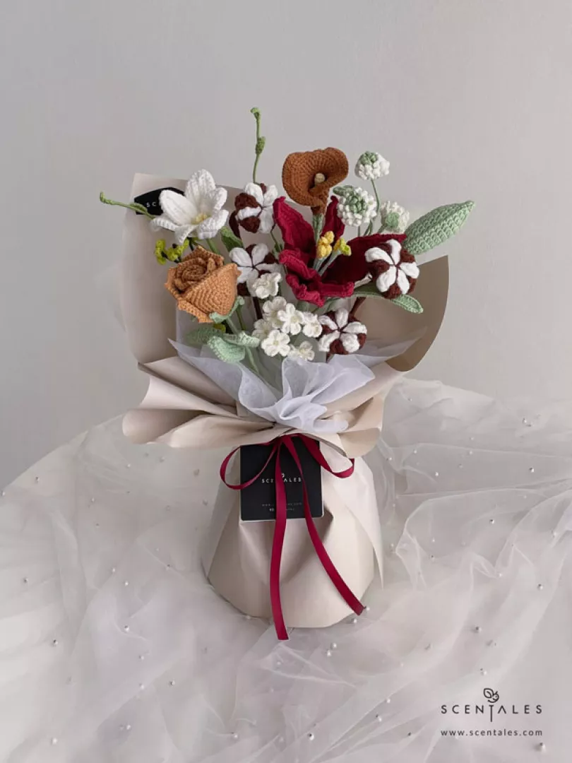(2026 Mother’s Day Special) Scentales Threads of Love Crochet Flower Bouquet