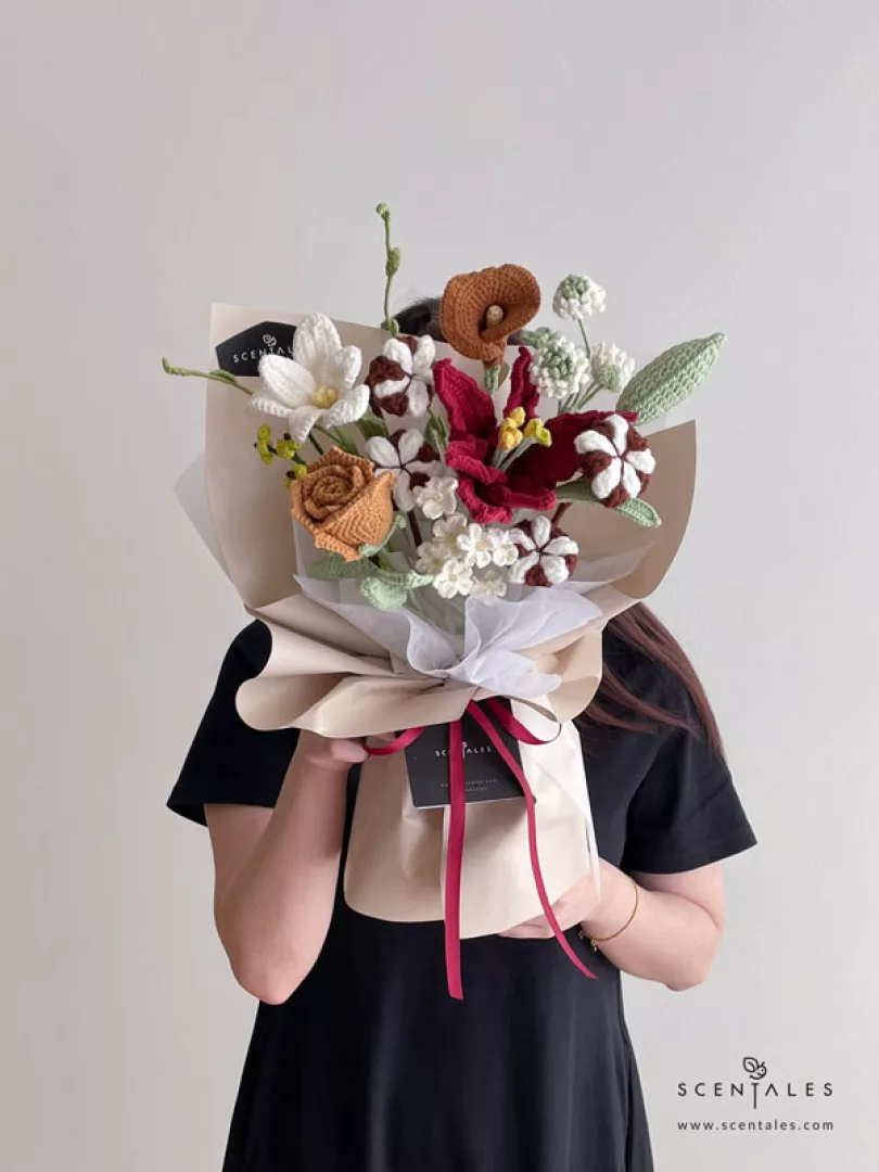 (2026 Mother’s Day Special) Scentales Threads of Love Crochet Flower Bouquet