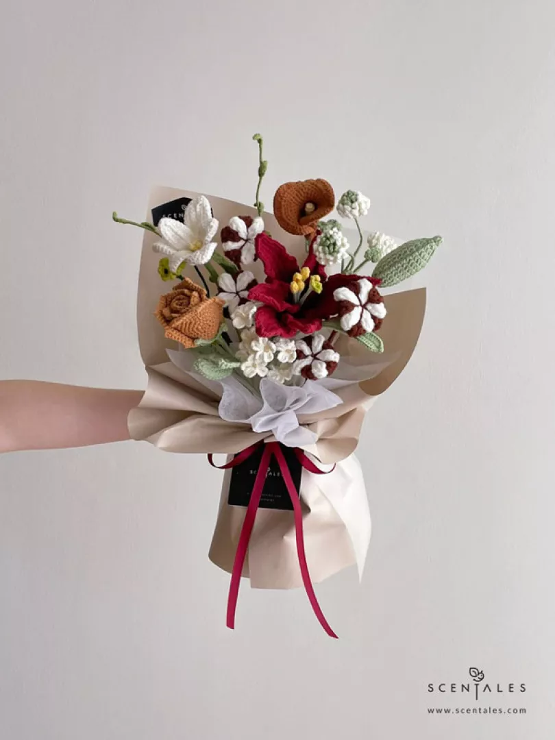 (2026 Mother’s Day Special) Scentales Threads of Love Crochet Flower Bouquet