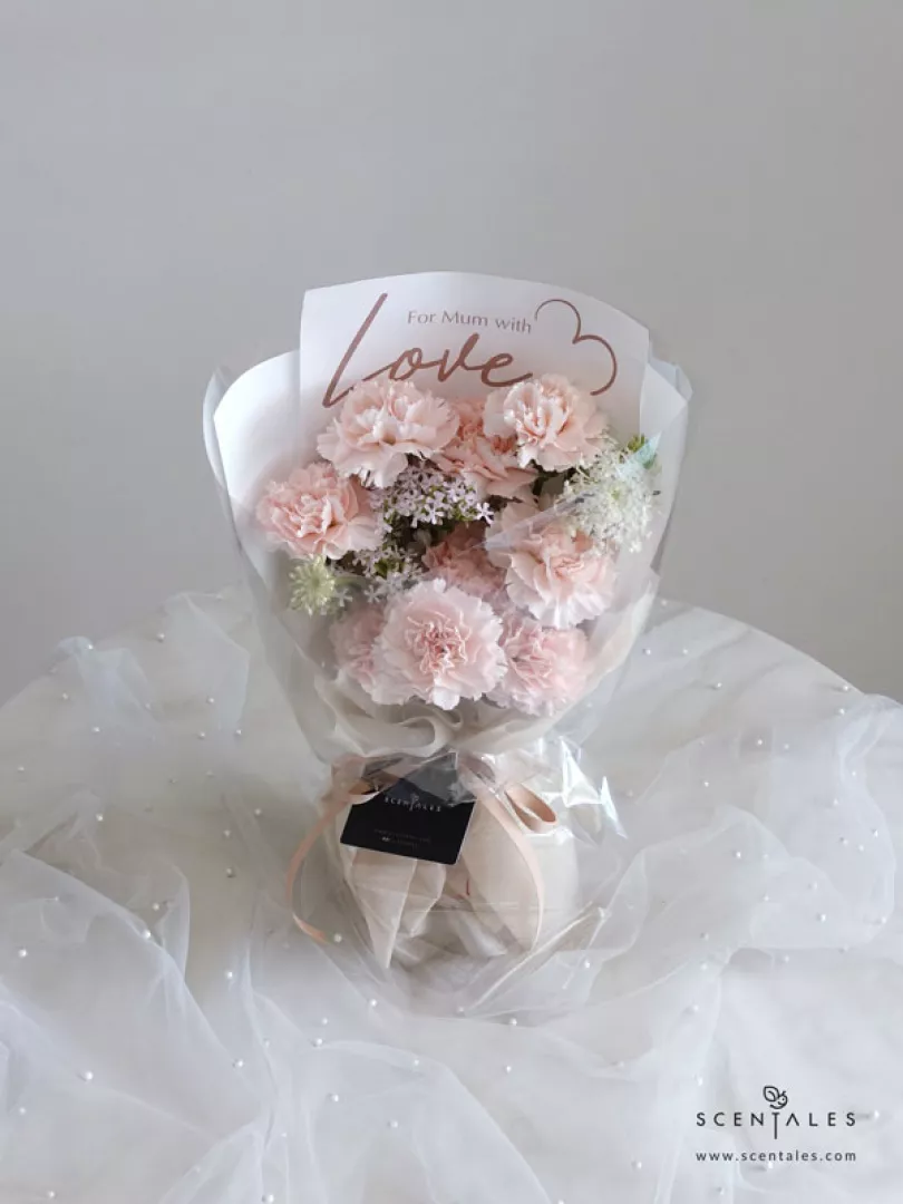 (2026 Mother’s Day Special) Scentales Paper Heart Flower Bouquet (Peach Blush)